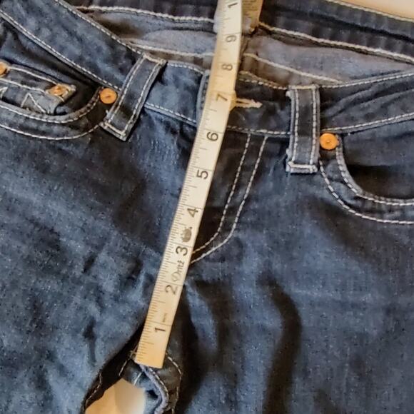 True Religion Dark Wash Boot Cut Crystal Pocket Jeans Waist Size 28 - Picture 9 of 15